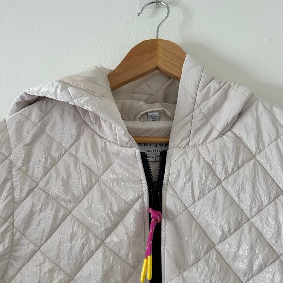 Nikki Jones Montreal Spring 24 Collection Hooded Mid-Length Quilted Vest Cream M - Picture 4 of 12